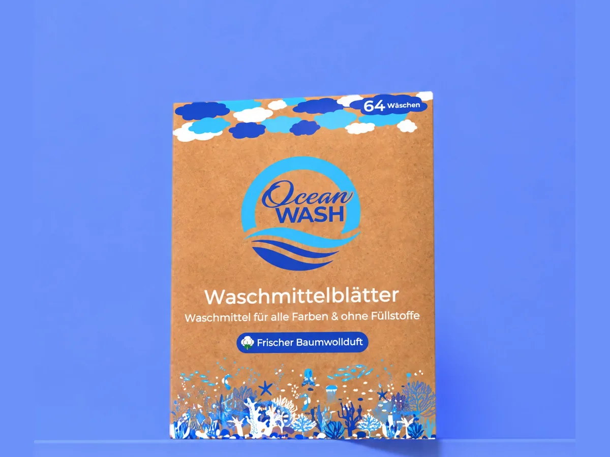 Packung OceanWash Waschmittelblätter